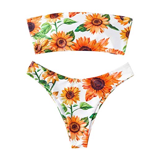 Bikinis Mujer,Dragon868 Las Mujeres de Estilo brasileño uno-Debe Vendaje Bikini Conjuntos Adolescentes niñas Traje de baño(Amarillo,L)