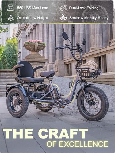 Creek Pro Folding Electric Tricycle for Adults, Etrike with