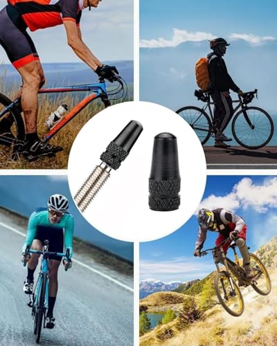 TPZORJX Bouchon de Valve en Aluminium Lot de 6, Bouchons Noirs compatibles avec Les valves Presta et françaises, Cache-pneus pour Chambres à air de vélo,Bouchons Valve Velo,Bouchon Valve Presta Vélo – vue 5