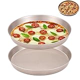🧁【Material de Alta Calidad】La bandeja para pizza está hecha de acero al carbono puro de alta calidad, sin ningún recubrimiento tóxico o sustancia nociva que se filtre en su comida, saludable y segura para hornear, una gran alternativa a la bandeja de aluminio, le brinda una experiencia de horneado agradable.