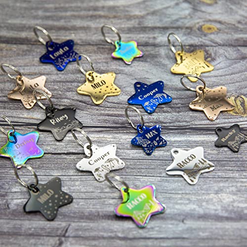 Personalized Dog Tag with 5 Lines of Custom Deep Engraved Durable Stainless Steel Pet ID Name Tag Designer Small Size Star - Image 3