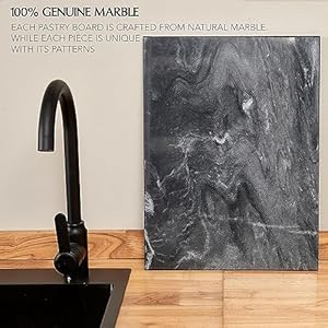 Kitchen marble stone cutting board marble cutting charcuterie board of 16 x 12 x 06 inches non slip scratch resistant pastry tray rectangular serving chopping slab for countertop black  urban country home decor