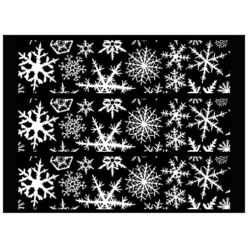 Large Snowflake White Enamel Decals