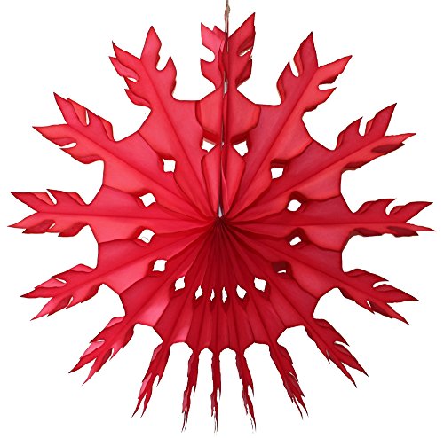 Devra Party 6-Piece Tissue Snowflakes, Red White, 15-22 Inch #TOP3