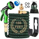 150FT Expandable Garden Hose Pipe, 10 Pattern Spray Nozzle Flexible Expanding Magic Watering Hose with 3/4" 1/2" Fittings, Easy Storage