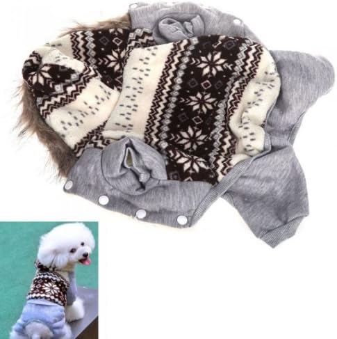 Sky Buddy Soft Warm Snowflake Dog Pet Clothes Apparel Hoodie Hooded Coat for Winter (S)
