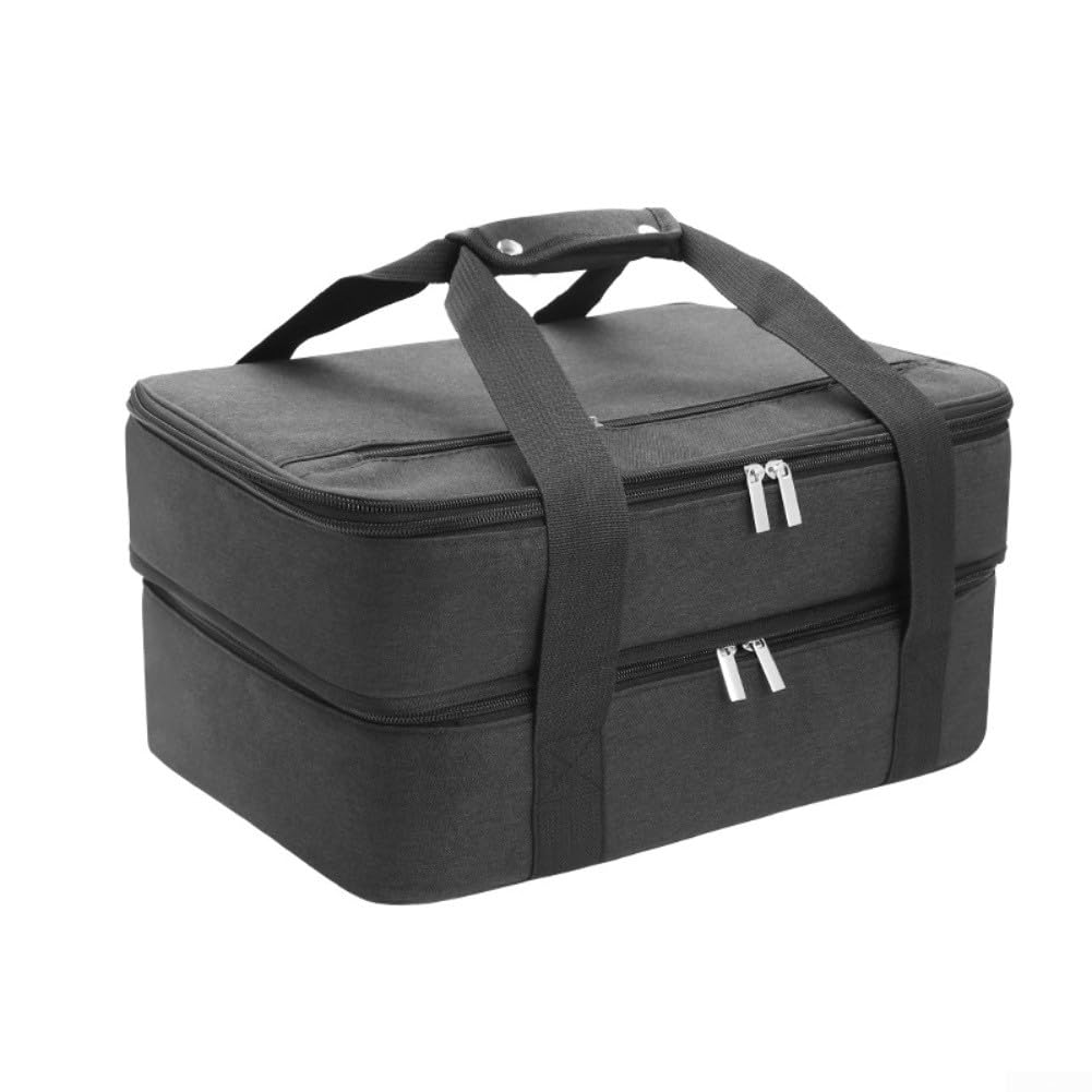 Borsa termica per casseruole isolate con schiuma PE da 8 mm, borsa termica per il trasporto di alimenti da 22,7 x 33,4 a 25,4 x 38,4 cm, borsa per il pranzo caldo e freddo con tasca per
