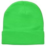 Falari Men Women Knitted Beanie Hat Cap Warm Solid Color (1pc Light Green)