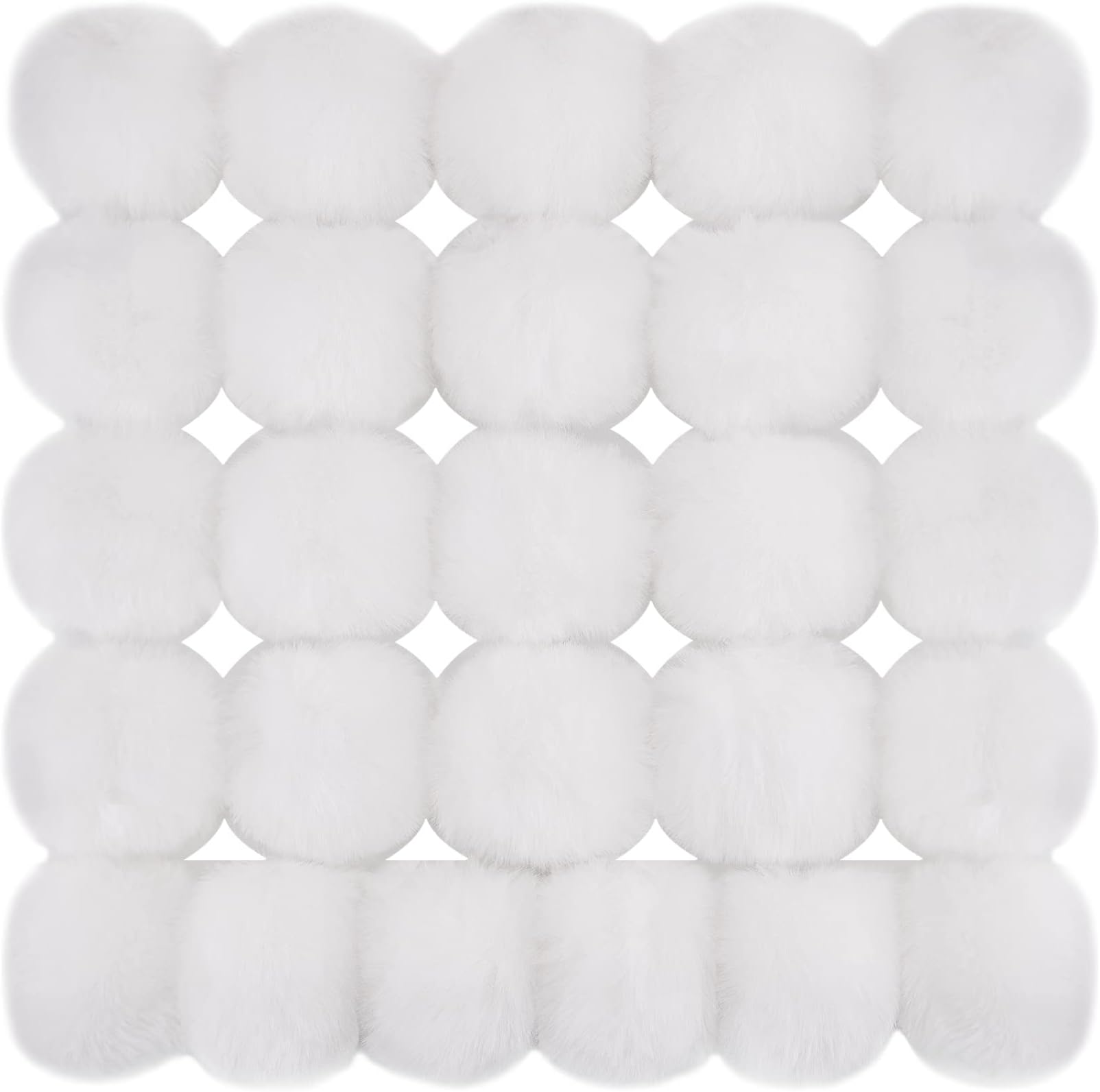 Styrofoam Balls 20 Pieces DIY Fur Pom Pom With Elastic Loop For Hats Keychains Scarves Gloves Bags - Foto 7
