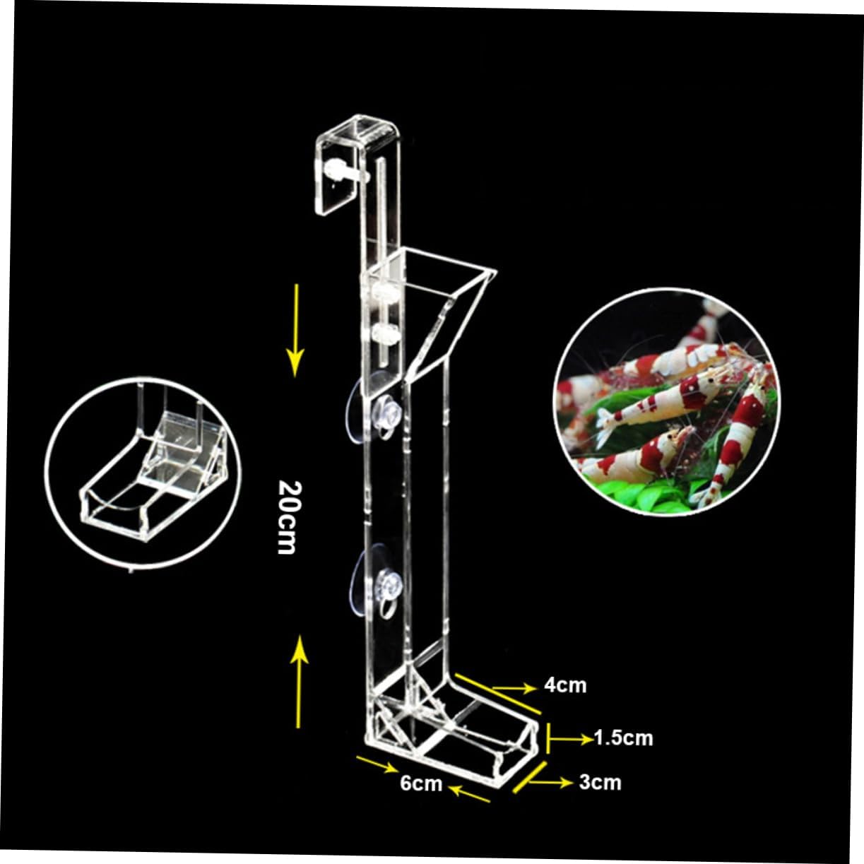 NOLITOY 3pcs Crystal Shrimp Feeder Tube Fish Tank Feeder Betta Fish Tank Accessories