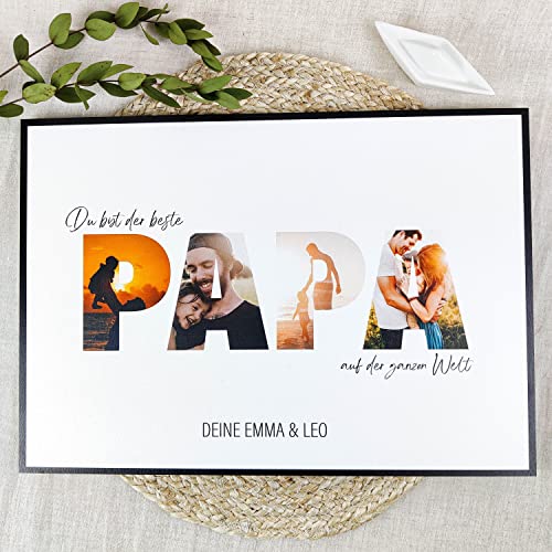 Elbeffekt Papa Geschenk Holzbild - Foto Geschenk - personalisierbar zum Hinstellen/Aufhängen optional beleuchtet Papa, Geschenk Papa, Vater Geschenk - personalisierte Geschenke Cover