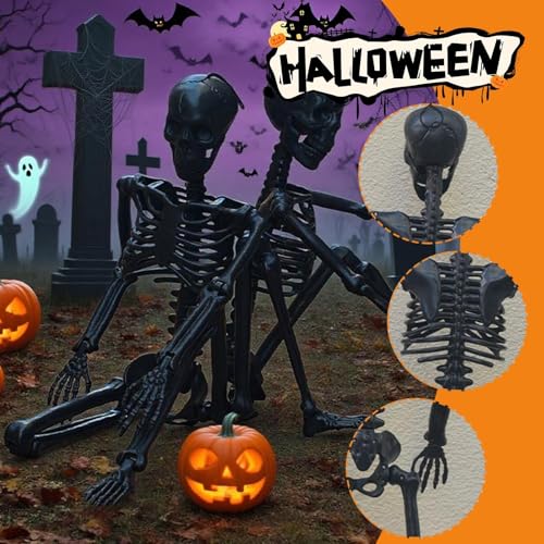 Décoration squelette Halloween résistante aux intempéries pour patias