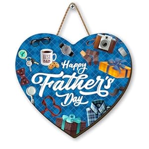 Fathers Day Decorations Happy Father’s Day Door Sign Best Dad Wooden Banner Fathers Day Decorations and Supplies for Party