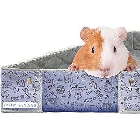 Paw Inspired Critter Box Washable Cage Liner with Raised Sides, Fleece Bedding with Waterproof Bottom, Edge Protected Pee Pads for Guinea Pigs, Rabbits, Hamsters, Small Animals (Midwest Size) Cover