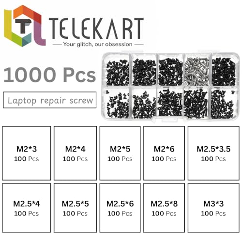 Image of Combo Universal Laptop Repair Screw kit 1000 pieces with 24-in-1 Magnetic Screwdriver Set | Premium Repair Kit forHP DELL MSI LENOVO ACER ASUS IBM (1000 Pcs)