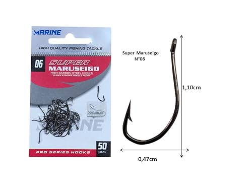 Marine Sports, Kit 150 Anzol Super Maruseigo N°06/08/10 Preto Black Marine