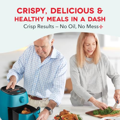 Image of Dash Tasti-Crisp Air Fryer - AirCrisp Technology - Compact Design with Adjustable Temperature Control - Nonstick Fry Basket & Auto Shut-Off Feature - 2.6 Quarts - Teal