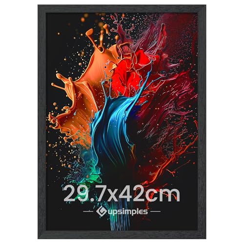 upsimples A3 Picture Frame, Wall Gallery Photo Frames with Engineered Wood, Black 1 Pack