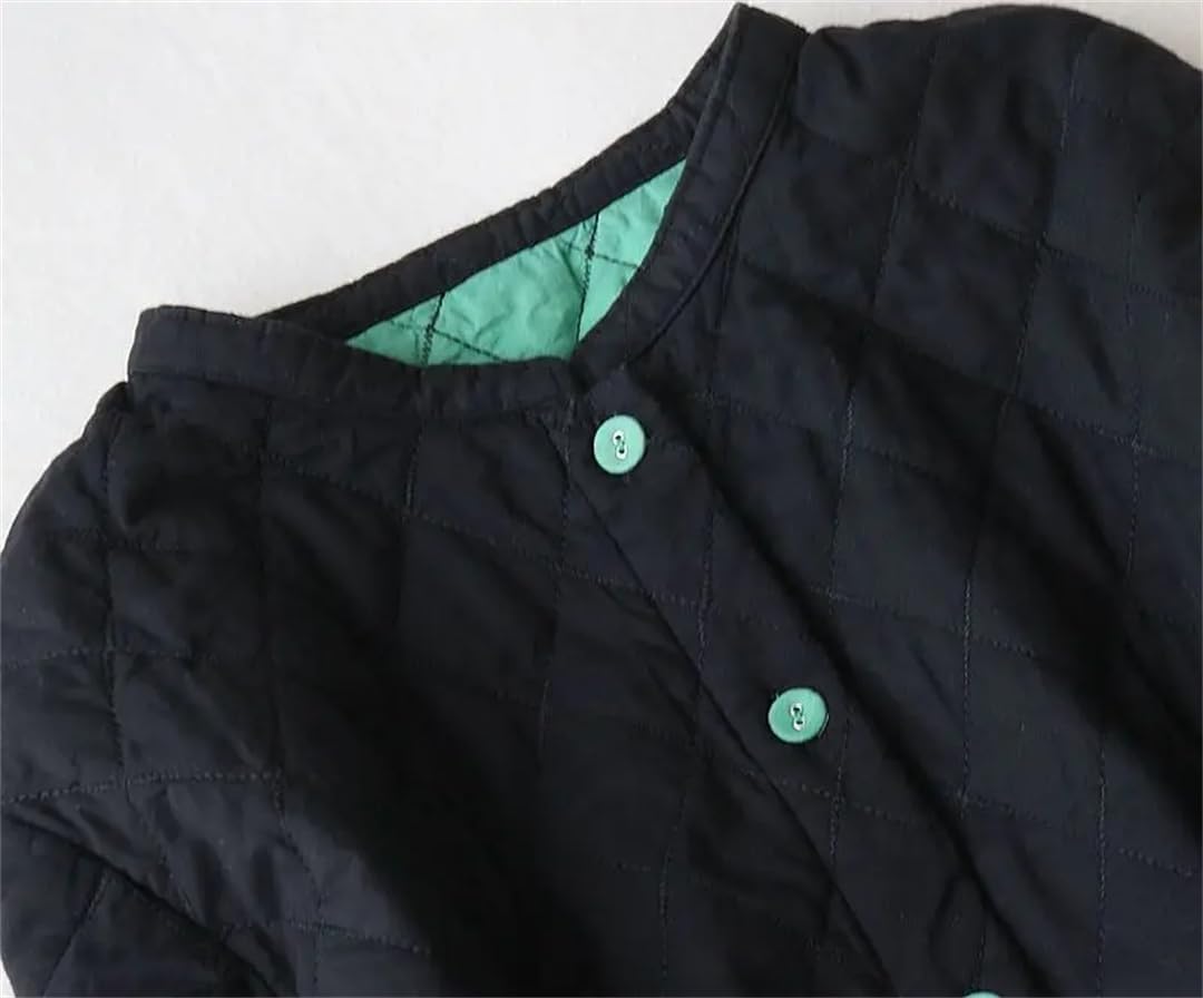Women's Warm Quilted Jacket Casual Versatile Oversized Loose Thin Long Cotton Robe