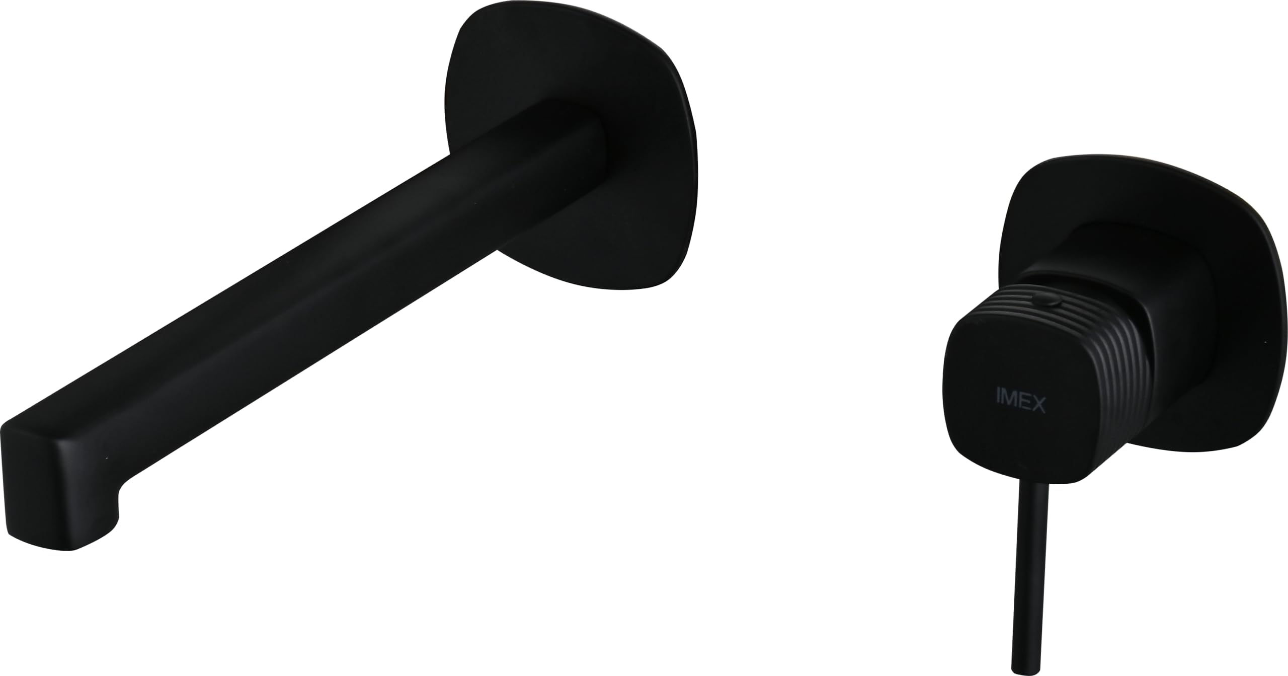 IMEX - Grifo Lavabo Empotrado Negro Mate | Grifo de Lavabo Monomando Pared Mezclador Agua Fría y Caliente | Grifería en Latón con Cartucho Cerámico Ø35mm | Serie Firenze