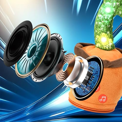 dancing talking cactus toy for baby toddler boys girls gifts singing mimicking recording repeating what you say baby toys with 120 english songs adjustable volume