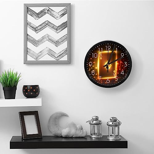 Horloge murale silencieuse à quartz As de Carreau pour bureau et cuisine - 6