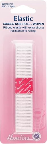 Hemline White Non Roll Ribbed Elastic