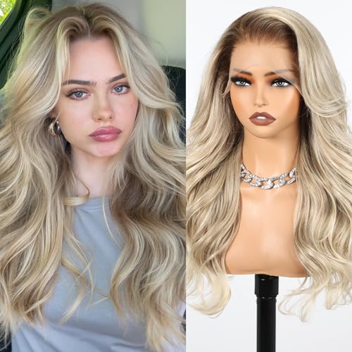 HAIRCUBE 13x6 HD Synthetic Lace Front Wig, 24 Inch Ash