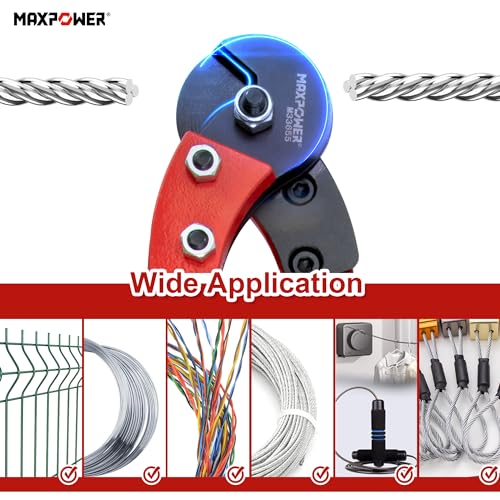 Image of MAXPOWER Wire Cutters, 24-Inch Heavy Duty Wire Rope Cutter, Heavy Duty Strength Steel Cable Cutter for Hard Wire Ropes, Stainless Steel Wires