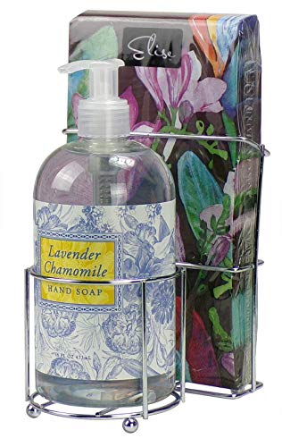Luxury Shea and Cocoa Butter Hand Soap and Napkin, Caddy Set (Lavender)