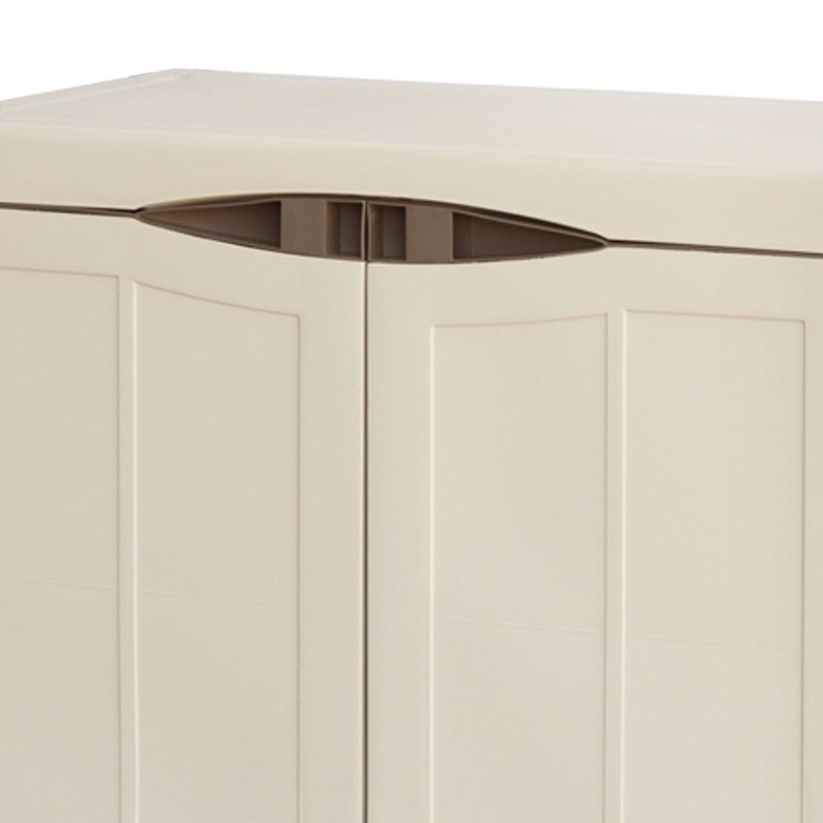 Intec – Armario bajo exterior interior beige 2 puertas 2 estantes 70 x 47 x 97 cm – pequeño mueble de almacenamiento carga 50 kg Max Garage Lavandería Terraza jardín