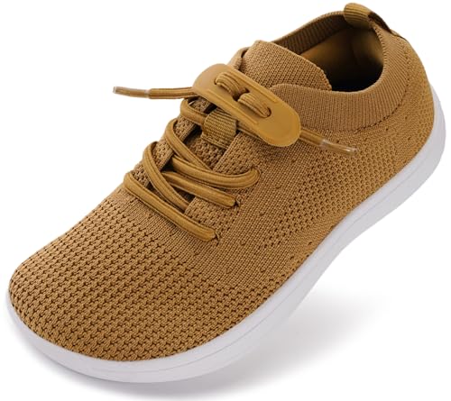 Image of WHITIN Toddler /Little Kid Wide Barefoot Shoes | Slip on Zero Drop Minimalist Sneakers for Boys Girls | Adjustable No-Tie Lacing Design