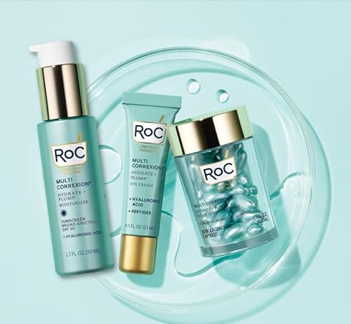 Roc Multi Correxion 1.5% Pure Hyaluronic Acid Anti Aging Daily Face Moisturizer With Broad Spectrum Sunscreen Spf 30 (1.7 Oz) + Roc Retinol Wrinkle Smoothing Capsules (7 Ct), Skin Care For Women & Men #TOP4