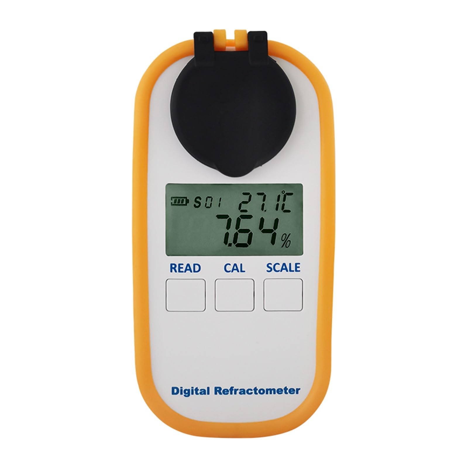 Refraktometer Handgeraet, 0–94% digitales Refraktometer, Honig-Zucker-Messgerät, Brix-Messgerät, Tester, Fruchtsaft-Getränke-Zuckergehalt-Tester, Messgerät