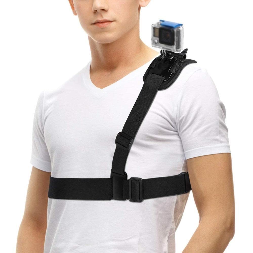 BKN Adjustable Single Shoulder Strap Mount | Chest Harness Belt Travel Harness Compatible with All GoPro, Xiaomi Yi, SJcam and All Other Action Cameras-image-27