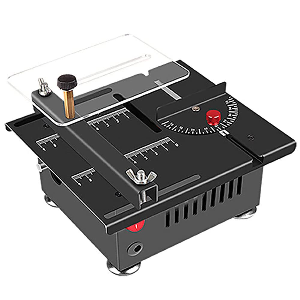 Mini Piła Stołowa Do Obróbki Drewna Wielofunkcyjna Precyzyjna Piła Do Cięcia Metalowa Obudowa Precyzja 100w 24v 7 Biegów Regulacja Grubości Cięcia,TableSaw
