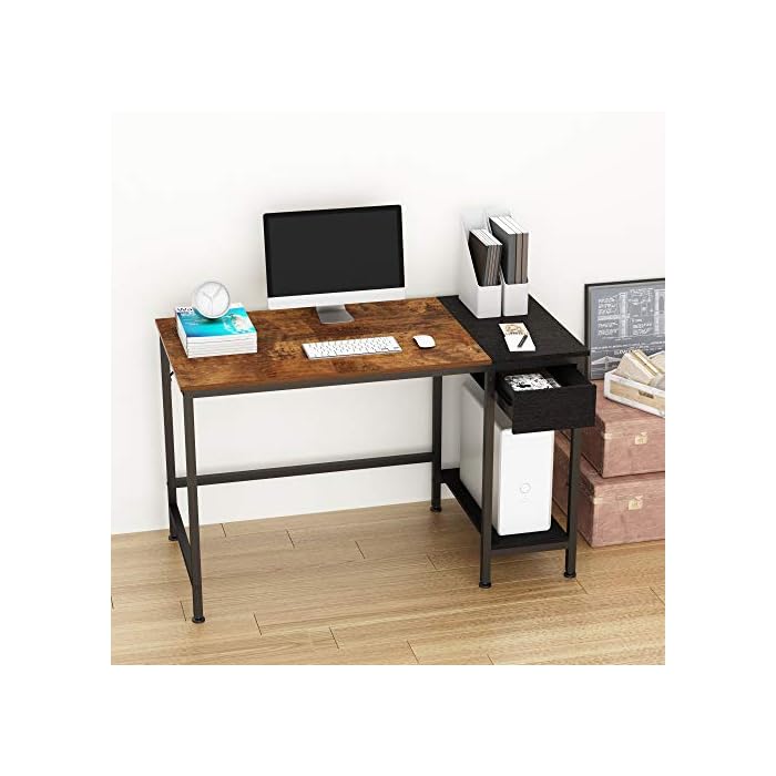 JOISCOPE Computer Desk for Home Office,Laptop Desk with Metal Drawer