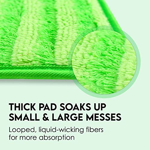 Turbo Mops Reusable Floor Mop Pads - 2 Pack Swiffer Wet Jet Compatible Refills - Machine Washable, 12-Inch Microfiber Mop Swiffer Wet Pads - Eco-Friendly Household Cleaning Supplies #TOP4