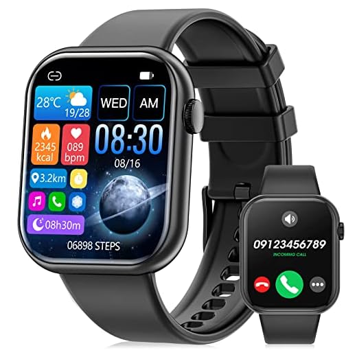 Smartwatch,1.85" Reloj Inteligente Hombre Mujer Hacer y Contestar Llamada,Pulsera Fitness Actividad con Monitor de La Frecuencia Cardiaca Oxígeno en Sangre Monitor,Smart Watch para Android iOS