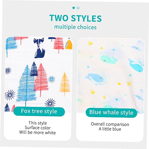 Toddmomy 2 Stks Babybadhanddoeken Zachte Badhanddoeken Baby Washandje Mousseline Inbakeren Deken Mousseline Deken Baby Deken Dwarsliggers Voor Peuters Gedrukte Trolley Handdoek Baby - Afbeelding 3