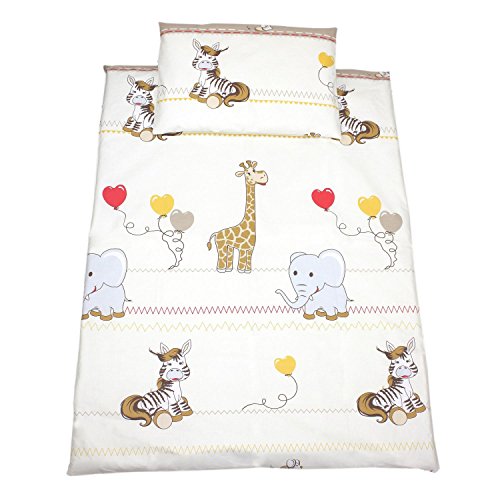 TupTam Set di Biancheria da Letto per Bambini 2 Elementi, Animali Beige, 135x100 cm