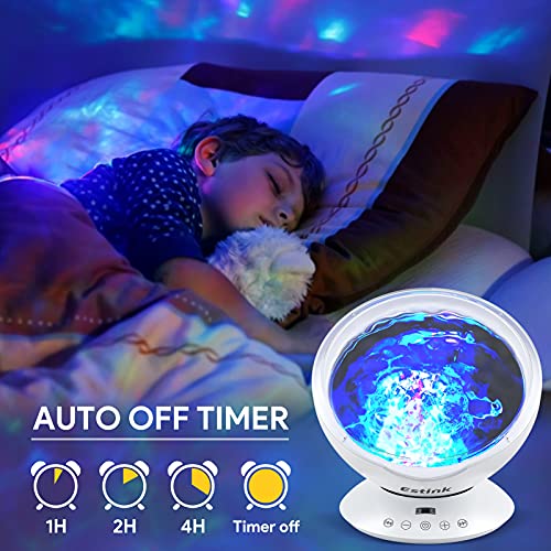 LED Ocean Projector Light, ingebouwde muziekspeler en 4 hypnose-liedjes 7 charmante lichtstanden Ocean Wave-projector… - Image 3