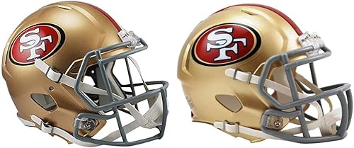Riddell NFL San Francisco 49ers - Casco de fútbol de tamaño completo Speed Réplica y casco unisex Revolution Speed Mini, color del equipo, talla