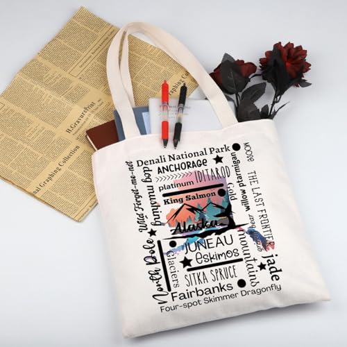 Bolso Tote de Viaje Alaska con Mapa del Estado miniatura 3