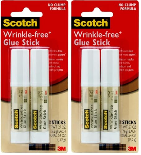Image of Scotch Wrinkle-Free Glue Sticks, .27 oz Each (Pack of 4)