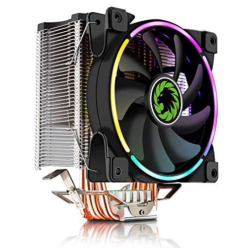 CPU Cooler, 120mm Addressable RGB PWM Fan with 4 Copper Heatpipes, GAMEMAX GAMMA-500-RAINBOW
