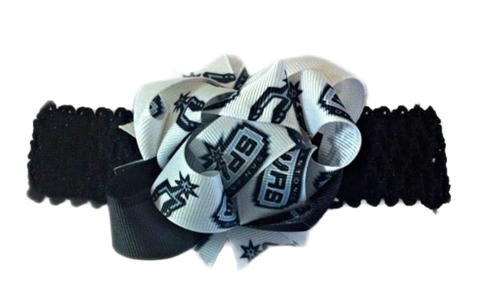 Image of Spurs Baby Girl Boutique Bow Crocheted Headband Fits Newborn to Adult