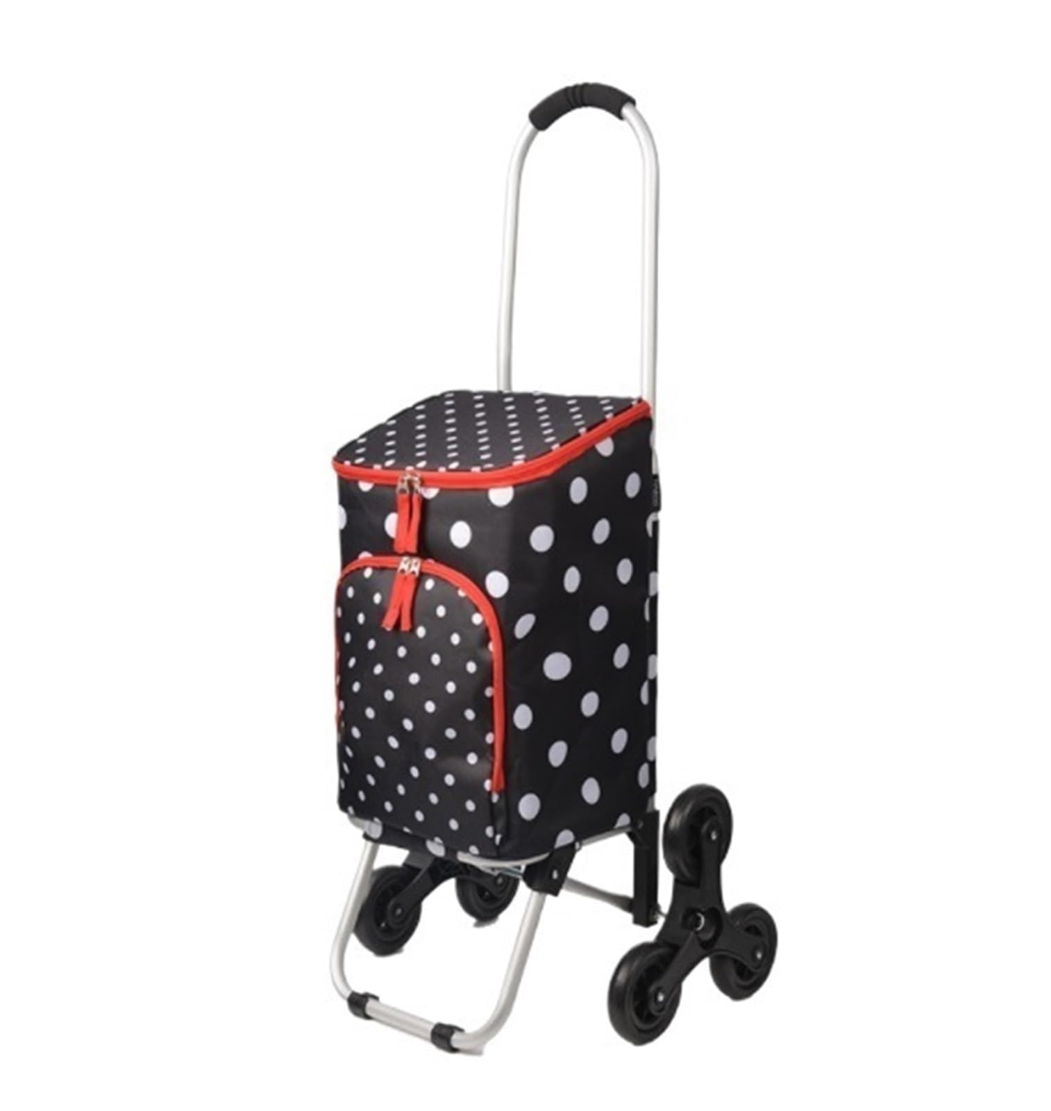 Shopping Trolley Shopping Cart Foldable Portable Trolley Suitable For Home Grocery Utility Cart(White dots)