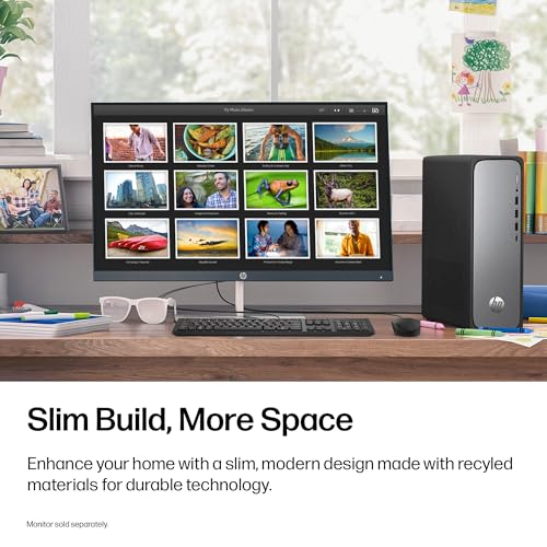 Image of HP OmniDesk Slim Desktop PC, Intel Core i5-14400, 8 GB RAM, 512 GB SSD, Intel UHD Graphics 730, Windows 11 Home, Microsoft Copilot, Meteor Silver, S03-0012 (2026)