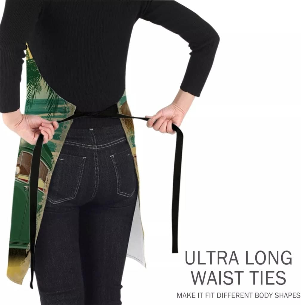 Retro Poster Aprons for Women Men Kid Cooking Baking Apron Kitchen Utility Equipment Accessories